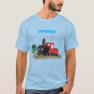 Cute stoomtrein cartoon illustratie t-shirt