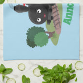 Cute stoomtrein cartoon illustratie theedoek (Gevouwen)