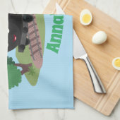 Cute stoomtrein cartoon illustratie theedoek (Quarter Fold)