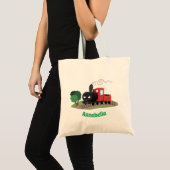 Cute stoomtrein cartoon illustratie tote bag (Voorkant (product))