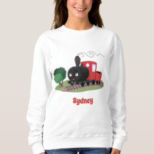 Cute stoomtrein cartoon illustratie trui