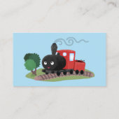 Cute stoomtrein cartoon illustratie visitekaartje (Achterkant)