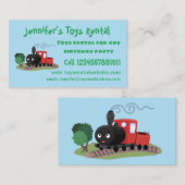 Cute stoomtrein cartoon illustratie visitekaartje (Voorkant / Achterkant)