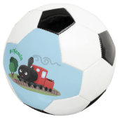 Cute stoomtrein cartoon illustratie voetbal (Drie kwart)