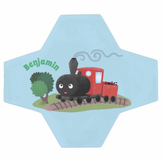 Cute stoomtrein cartoon illustratie voetbal (Enkel)