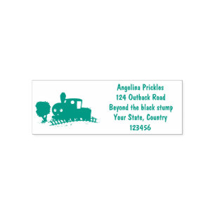 Cute stoomtrein cartoon illustratie  zelfinktende stempel