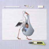 Cute Stork & Baby Modern Baby shower Tissuepapier (Craft)