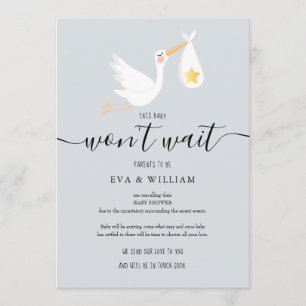 Cute Stork Baby shower Sprinkle Annuleren Card Kaart