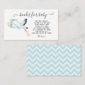 Cute Stork Baby Zigzag Informatiekaartje (Voorkant / Achterkant)