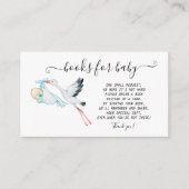 Cute Stork Baby Zigzag Informatiekaartje (Voorkant)