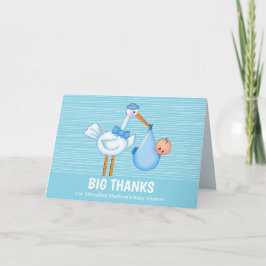 Cute Stork Big Bedankt Blue Hartelijk dank Kaart