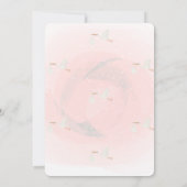 Cute Stork Floral Baby shower Invitation Kaart (Achterkant)