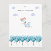Cute Stork Flying Over The Forest Welcome New Baby Briefkaart (Voorkant)