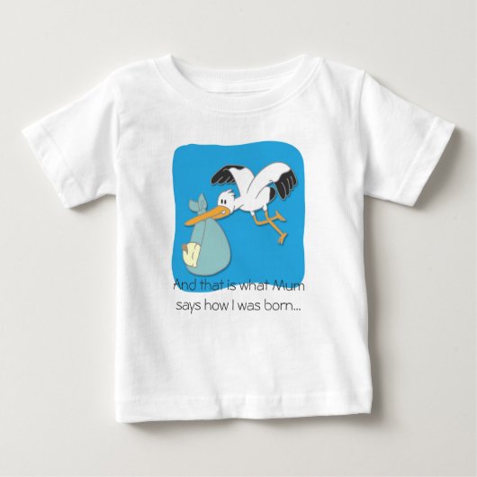 Cute Stork met baby T-shirt (Voorkant)