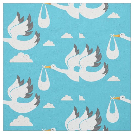 Cute Storks met babypatroon Stof (Swatch)