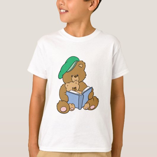 Cute Story Time Teddy Bear Design T-shirt (Voorkant)