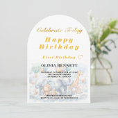 Cute Storybook Animals First Birthday Kaart (Staand voorkant)