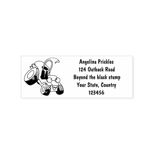 Cute strand buggy offroad voertuig cartoon rubberstempel (Afrduk)