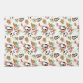 Cute strand pinguins betegeld theedoek (Horizontaal)