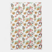 Cute strand pinguins betegeld theedoek (Verticaal)