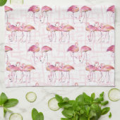 Cute strand roze flamingo betegeld patroon theedoek (Gevouwen)