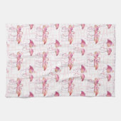Cute strand roze flamingo betegeld patroon theedoek (Horizontaal)