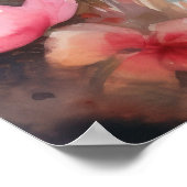 Cute strand roze flamingo poster (Hoek)
