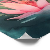 Cute strand roze flamingo poster (Hoek)