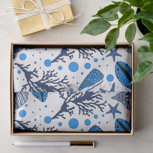 Cute strand seashell koraalpatroon tissuepapier (Geschenk)