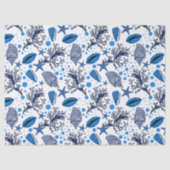 Cute strand seashell koraalpatroon tissuepapier (Voorkant)