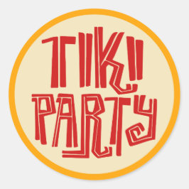 Cute strand tiki party sticker