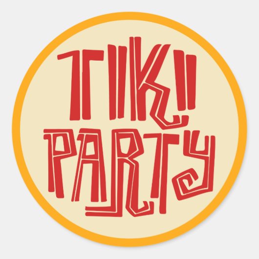 Cute strand tiki party sticker (Voorkant)