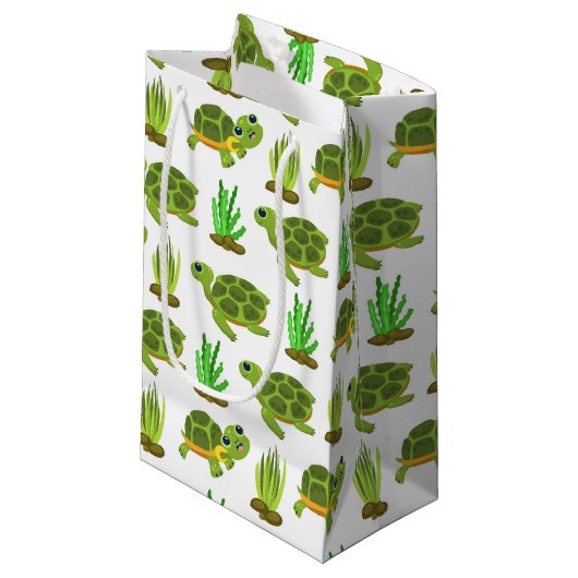 Cute strand zee schildpad klein cadeauzakje (Voorkant Gekanteld)