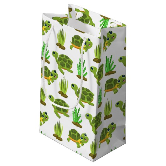 Cute strand zee schildpad klein cadeauzakje (Achterkant Gekanteld)