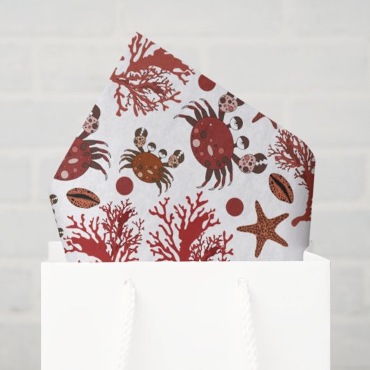 Cute strandkrab tegel patroon feest tissue tissuepapier (Cadeauzakje)