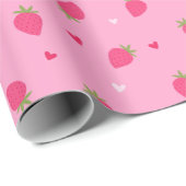 Cute Strawberries Hearts Love Berries Valentines Cadeaupapier (Rol Hoek)