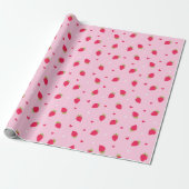 Cute Strawberries Hearts Love Berries Valentines Cadeaupapier (Uitgerold)