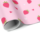 Cute Strawberries Hearts Love Berries Valentines Cadeaupapier (Rol Hoek)