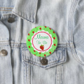 Cute Strawberries Mama om Baby shower te worden Ronde Button 7,6 Cm (In situ)