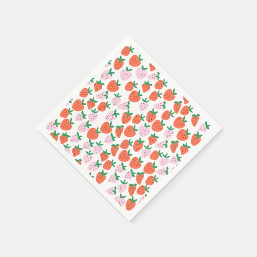 Cute Strawberries Paper Napkins Servet (Hoek)