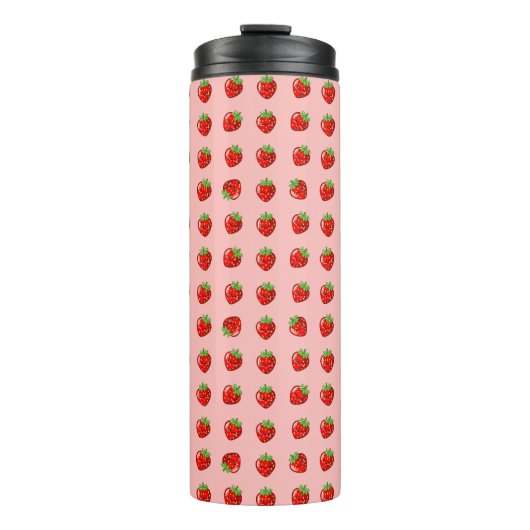 Cute Strawberries Pattern – Adorable Fruit  Thermosbeker (Voorkant)