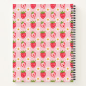 Cute Strawberry Aangepaste Naam Roze Kinderen Basi Notitieboek (Achterkant)