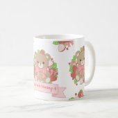 Cute Strawberry Bear Birthday Mug Koffiemok (Voorkant rechts)