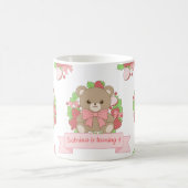 Cute Strawberry Bear Birthday Mug Koffiemok (Center)