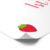 Cute Strawberry Berry Sweet Birthday Welkom Poster (Hoek)