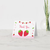 Cute Strawberry Birthday Bedankt (Voorkant)