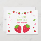 Cute Strawberry Birthday Bedankt (Voorkant)