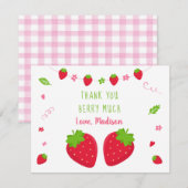 Cute Strawberry Birthday Bedankt (Voorkant / Achterkant)