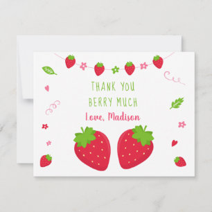 Cute Strawberry Birthday Bedankt