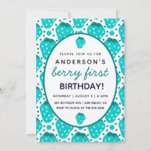 Cute Strawberry Boy Berry First Birthday Party